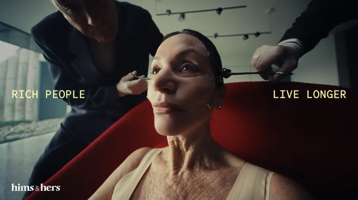 Hims and Hers' 2026 Super Bowl ad, "Rich Peiole Live Longer" focused on the health-wealth gap in the United States HIMS & HERS