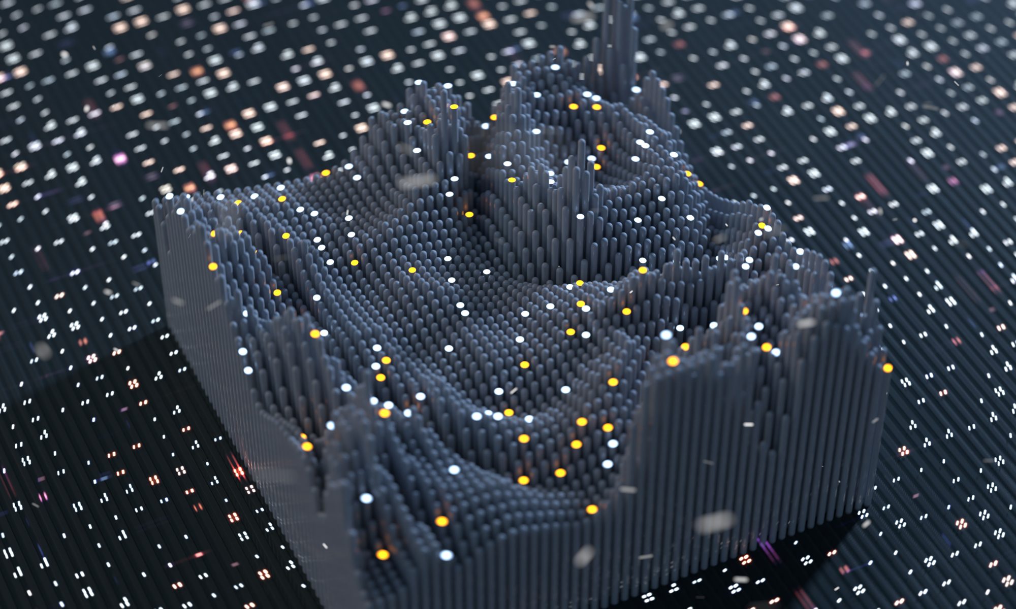 Gold and silver coins on a wave function.