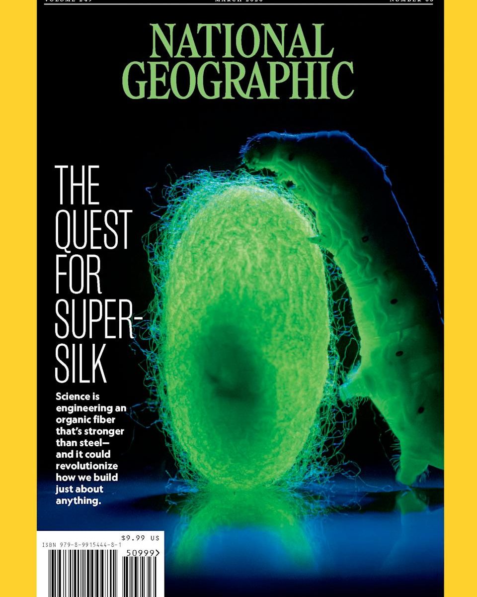 Kraig Biocraft Laboratories earns National Geographic cover feature for its breakthrough recombinant spider silk technology and commercial-scale production.