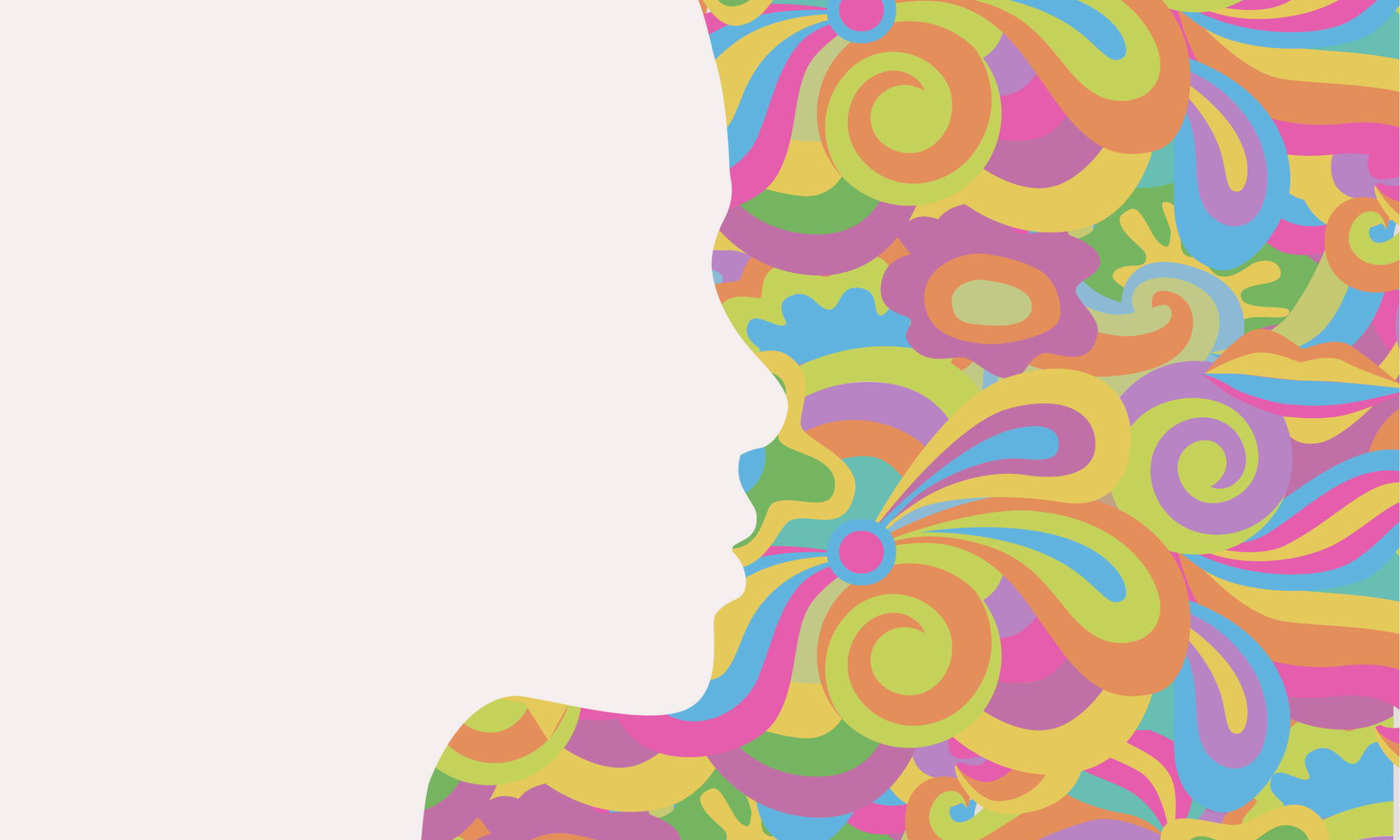 Colorful psychedelic profile of a human face, representing Definium Therapeutics’ investigational LSD-based DT120 therapy for generalized anxiety disorder.