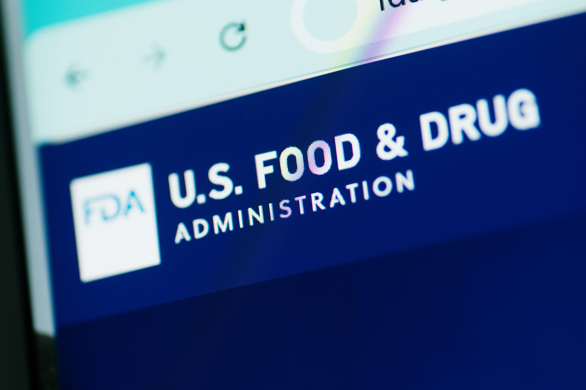 Close-up of the U.S. Food and Drug Administration website, representing InspireMD’s upcoming FDA regulatory decisions for its CGuard carotid-stent systems.
