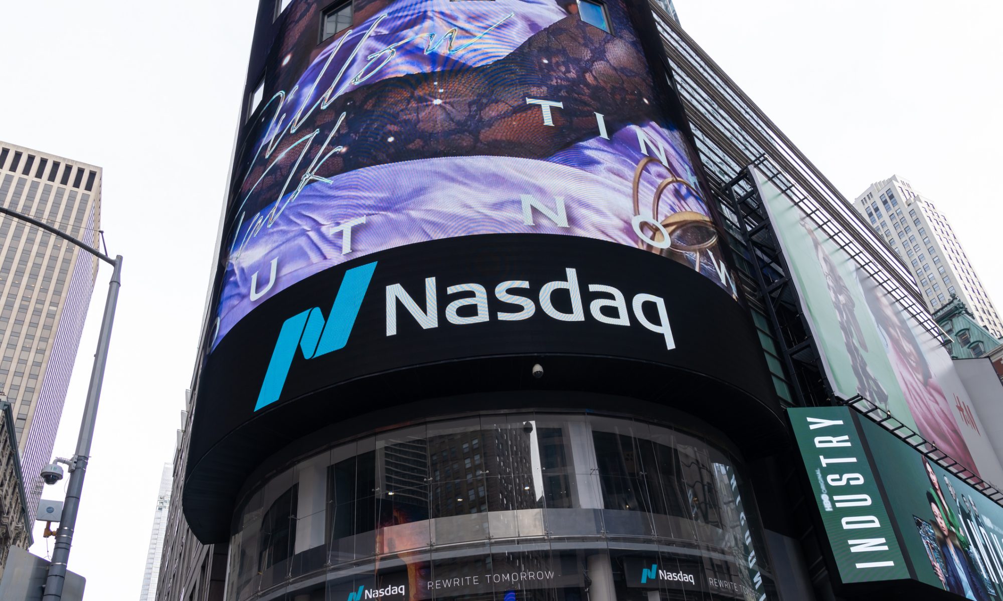 Nasdaq MarketSite in Times Square, representing Trio-Tech International’s planned move to the Nasdaq Global Market under ticker TRT.