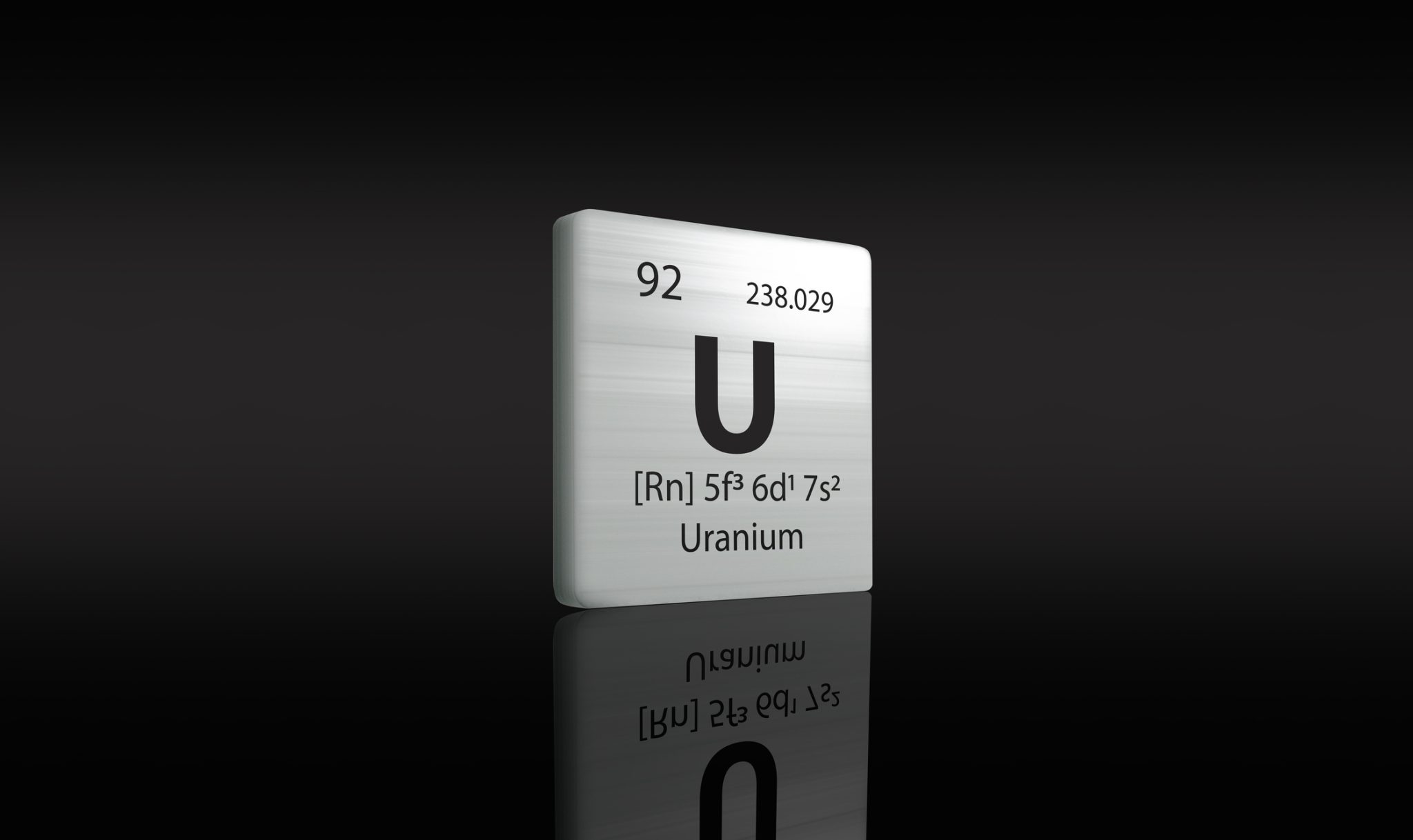 Uranium periodic-table element symbol representing Ur-Energy’s expansion of domestic uranium production at its Shirley Basin mine in Wyoming.
