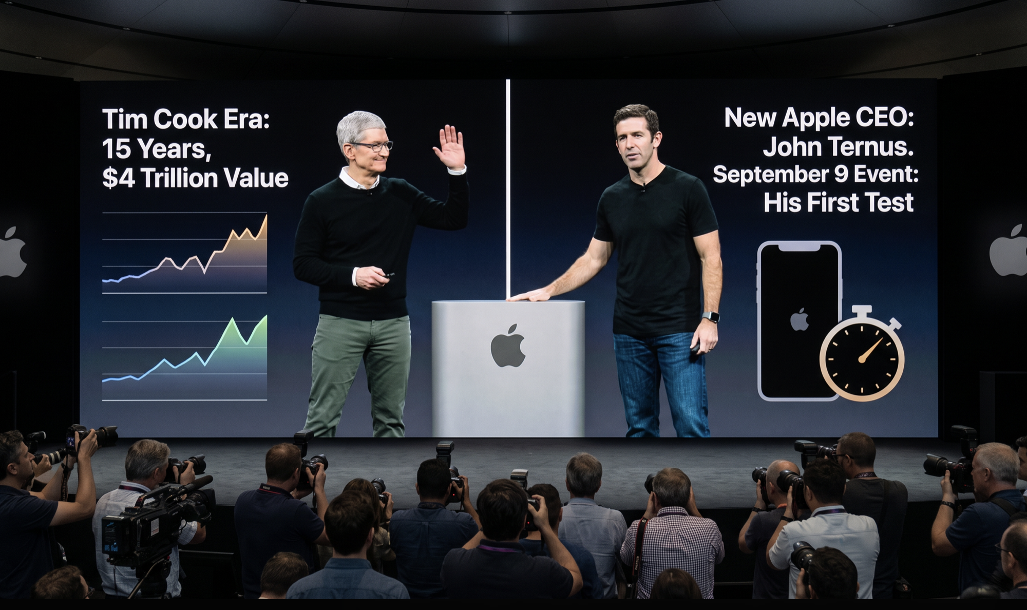 Apple CEO John Ternus succeeds Tim Cook after 15 years and $4 trillion. The September 9 iPhone event is his first test. What AAPL investors should watch.