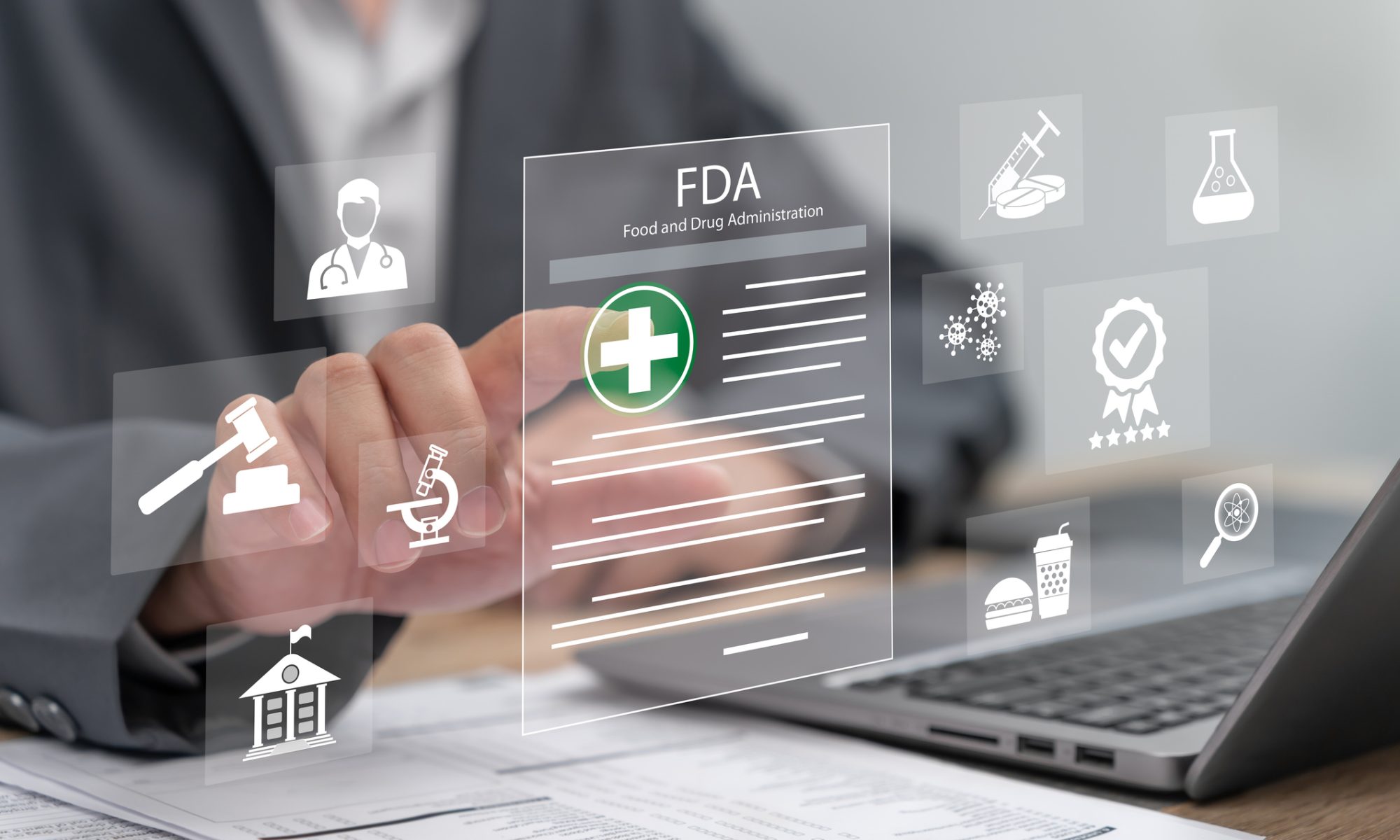 FDA approval concept graphic illustrating Aquestive Therapeutics’ resubmission of its Anaphylm New Drug Application for a needle-free epinephrine treatment.