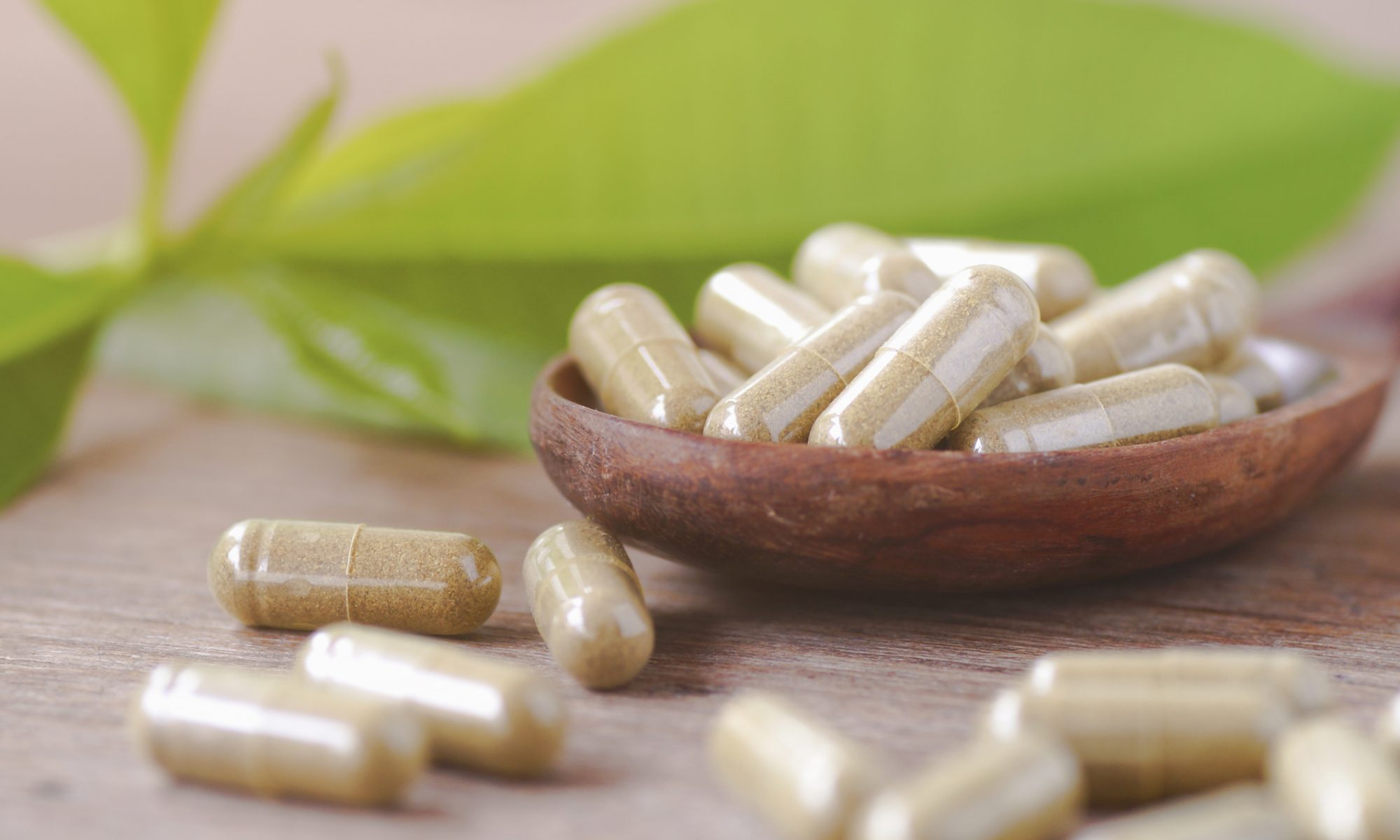 Ibogaine capsules arranged beside green leaves, representing Psyence BioMed’s planned U.S. ibogaine drug development program.